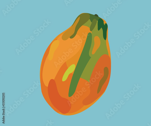 papaya peruvian fruit illustration