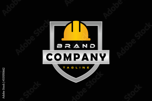 shield construction helmet logo photo