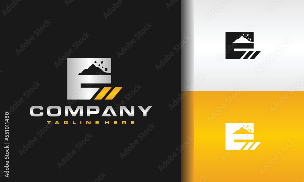 initial E rocks construction logo initial E rocks construction logo