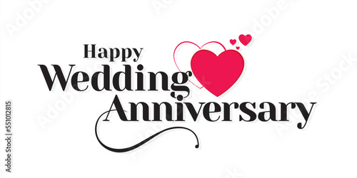 Wedding Anniversary Wishing Greeting Card Design. Conceptual Creative Card for Marriage Anniversary. Editable Illustration.