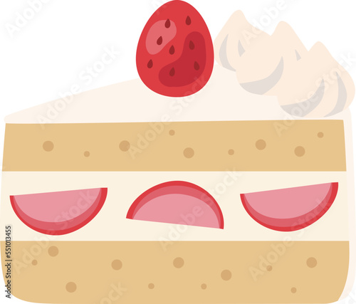 イチゴショートケーキのイラスト