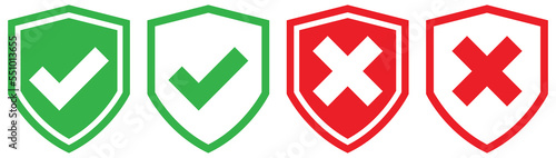 shield check mark icon set. style sign symbol for app and web, vector illustration