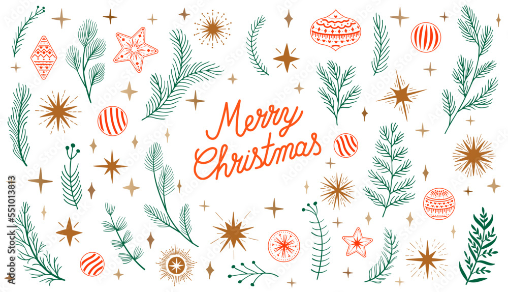 Set Christmas leaves plants hand draw vector. Drawing beautiful creeper leaf, decorative set with leaves and lettering. Vector illustration. Hand draw elements set collection stars and sun vector Set Christmas leaves plants hand draw vector. Drawing beautiful creeper leaf, decorative set with leaves and lettering. Vector illustration. Hand draw elements set collection stars and sun vector