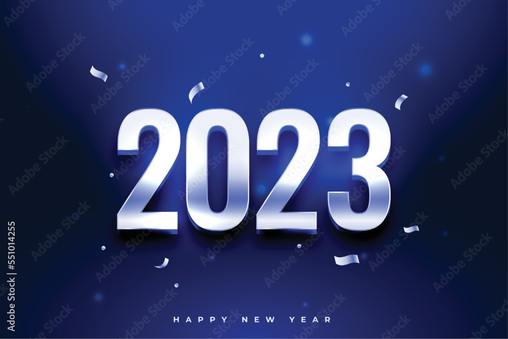 happy new year 2023 celebration banner with confetti