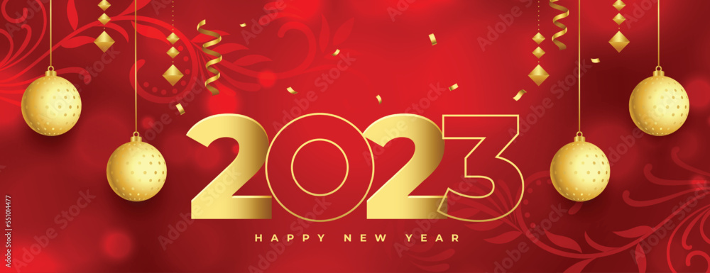 2023 new year eve shiny banner with 3d christmas ball 2023 new year eve shiny banner with 3d christmas ball