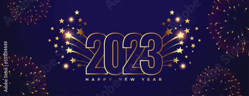2023 new year celebration banner with bursting star design
