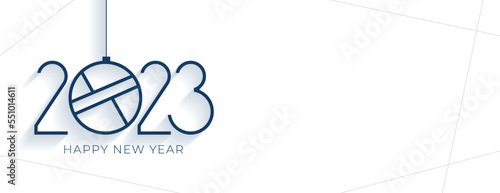 happy new year 2023 holiday banner in minimal style