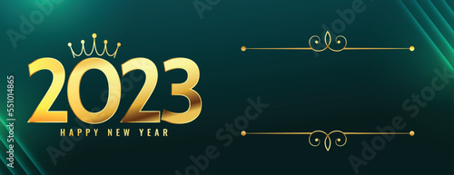 royal 2023 new year invitation banner with text space and crown