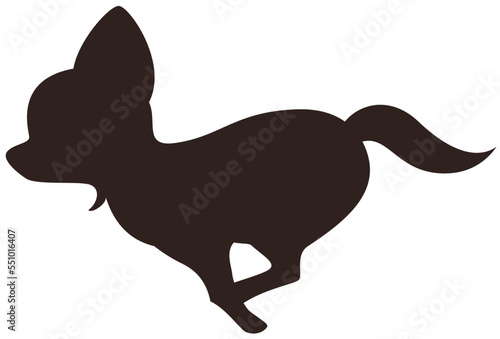 走る犬（チワワ）のシルエットアイコンA