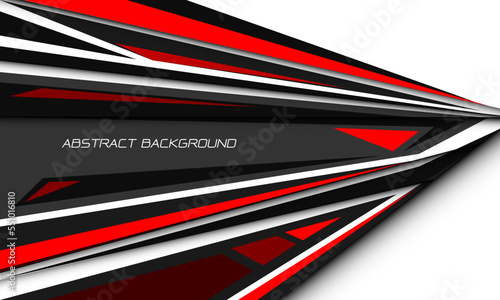 Abstract red speed black shadow grey direction geometric on grey design modern luxury futuristic background vector