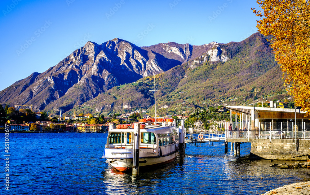 old town and port of Lecco in italy
