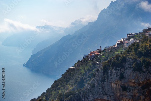 Path of the Gods "Sentiero degli Dei" - view from the famous costal hiking trail, Amalfi Coast, Italy