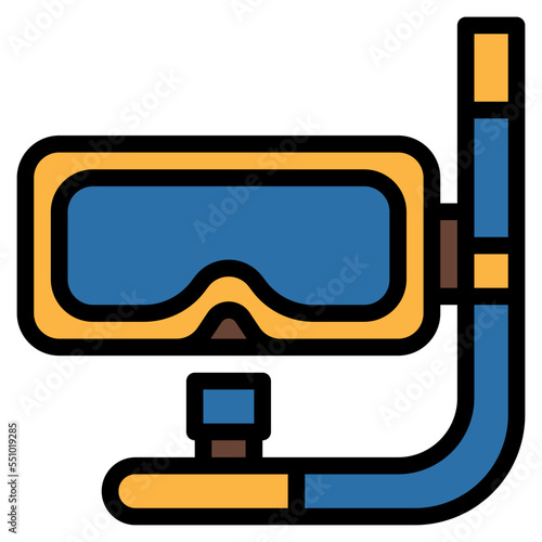 diving goggles snorkeling hobby icon
