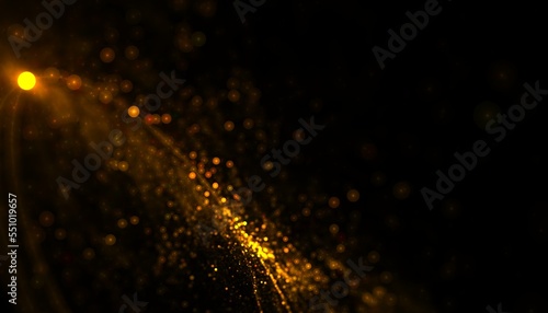 golden particle sparkle burst bokeh style background