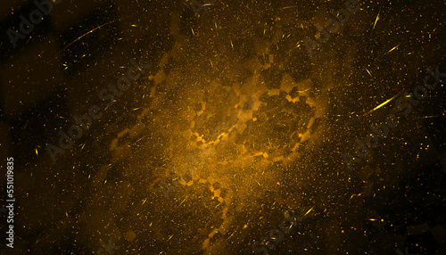 Fototapeta Naklejka Na Ścianę i Meble -  explosion of glitter particle dust sparkles golden background