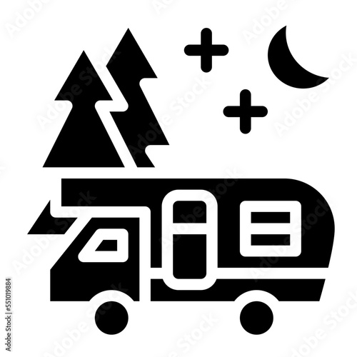 camping camper van hobby icon
