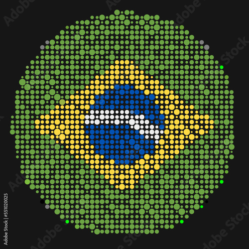 Brazil Silhouette Pixelated pattern map illustration