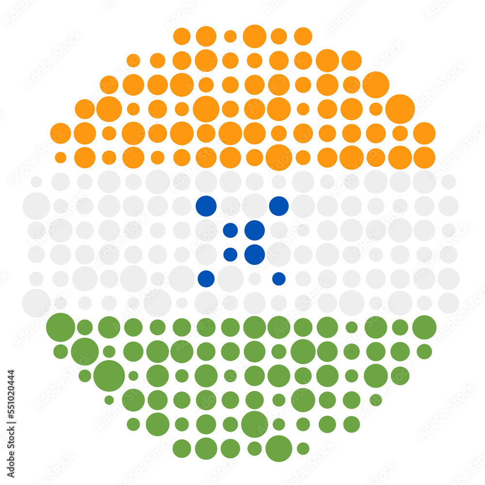 India Silhouette Pixelated pattern map illustration