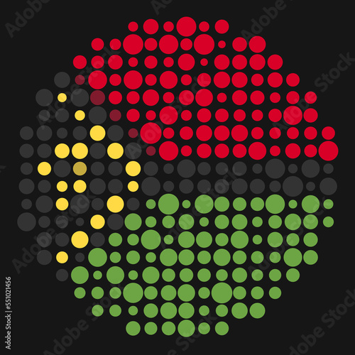 Vanuatu Silhouette Pixelated pattern map illustration