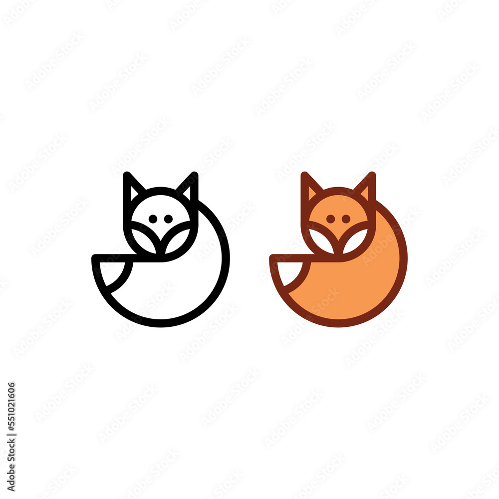 Fototapeta premium Fox Logo Design. Baby Fox Icon. Fox Vector Illustration