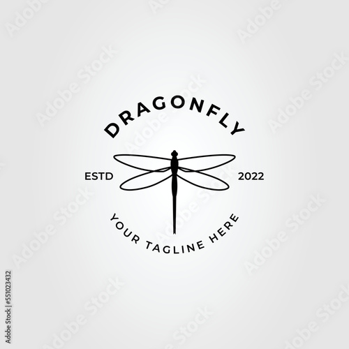 Damselfly or dragonfly or flying insect logo vector illustration design. dragonflies or damselflies symbol.