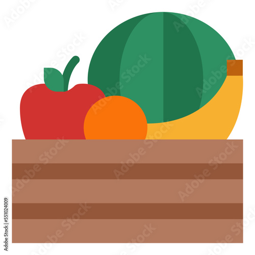 fruits bucket harvest farm icon