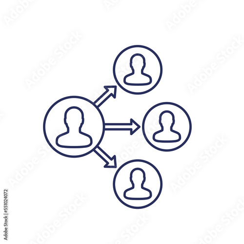 delegation line icon on white