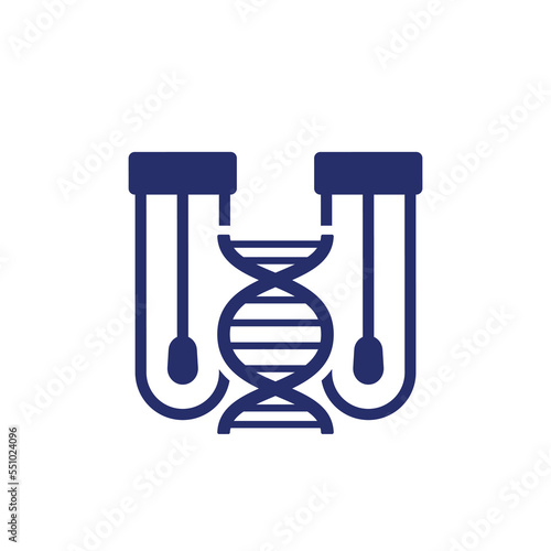 dna swab tests icon with test tubes