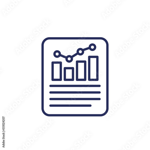 performance report line icon with a graph