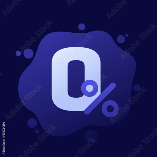 zero percent icon, vector design