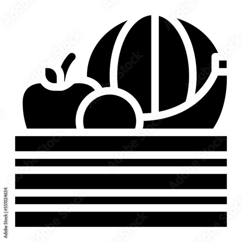 fruits bucket harvest farm icon