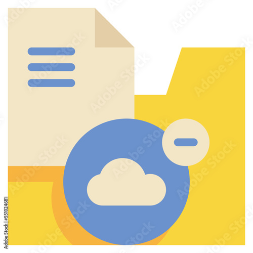 file delete remove folder cloud icon flat style