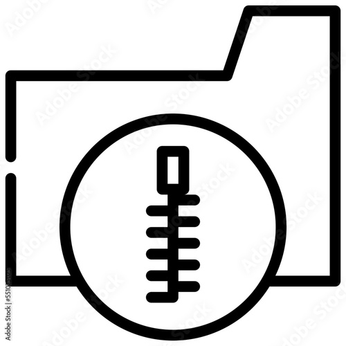 zip compress file folder icon simple line