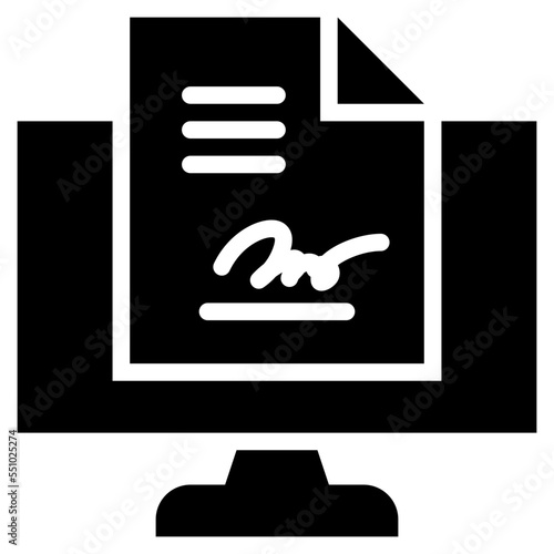 digital signature file icon solid glyph
