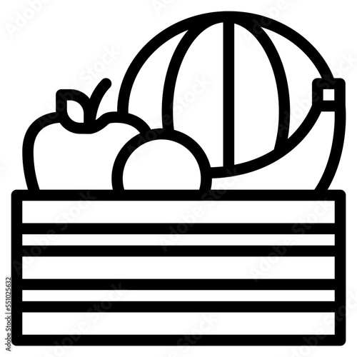 fruits bucket harvest farm icon