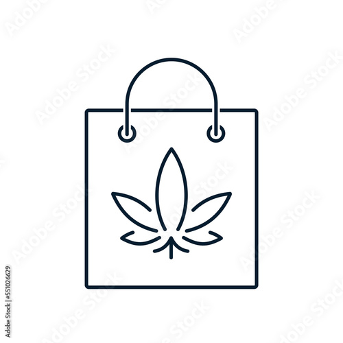 The concept of buying marijuana products. Vector icon isolated on white background.