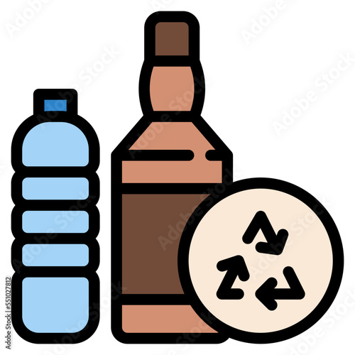 recycling glass plastic reuse ecology icon