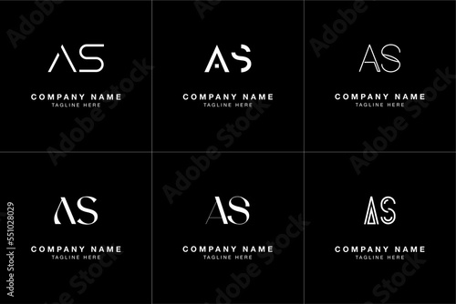 AS letter modern luxury logo in black and white color (bold and thin style) photo
