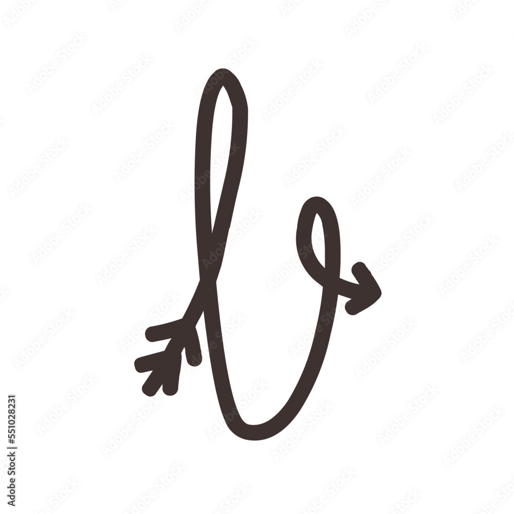 Obraz premium Arrow direction alphabet b Lowercase letters