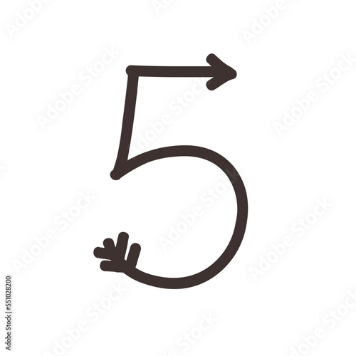 Arrow direction alphabet 5 numeric letters