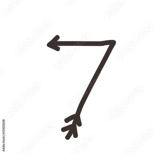 Arrow direction alphabet 7 numeric letters