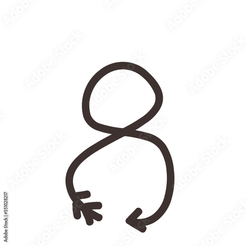 Arrow direction alphabet 8 numeric letters