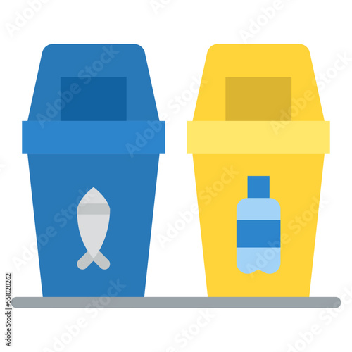 trash waste separation food bottle icon
