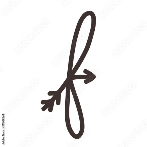 Arrow direction alphabet f Lowercase letters