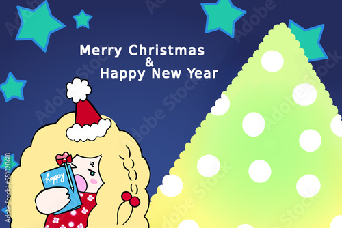 Merry Christmas and Happy New Year illustration Santa star