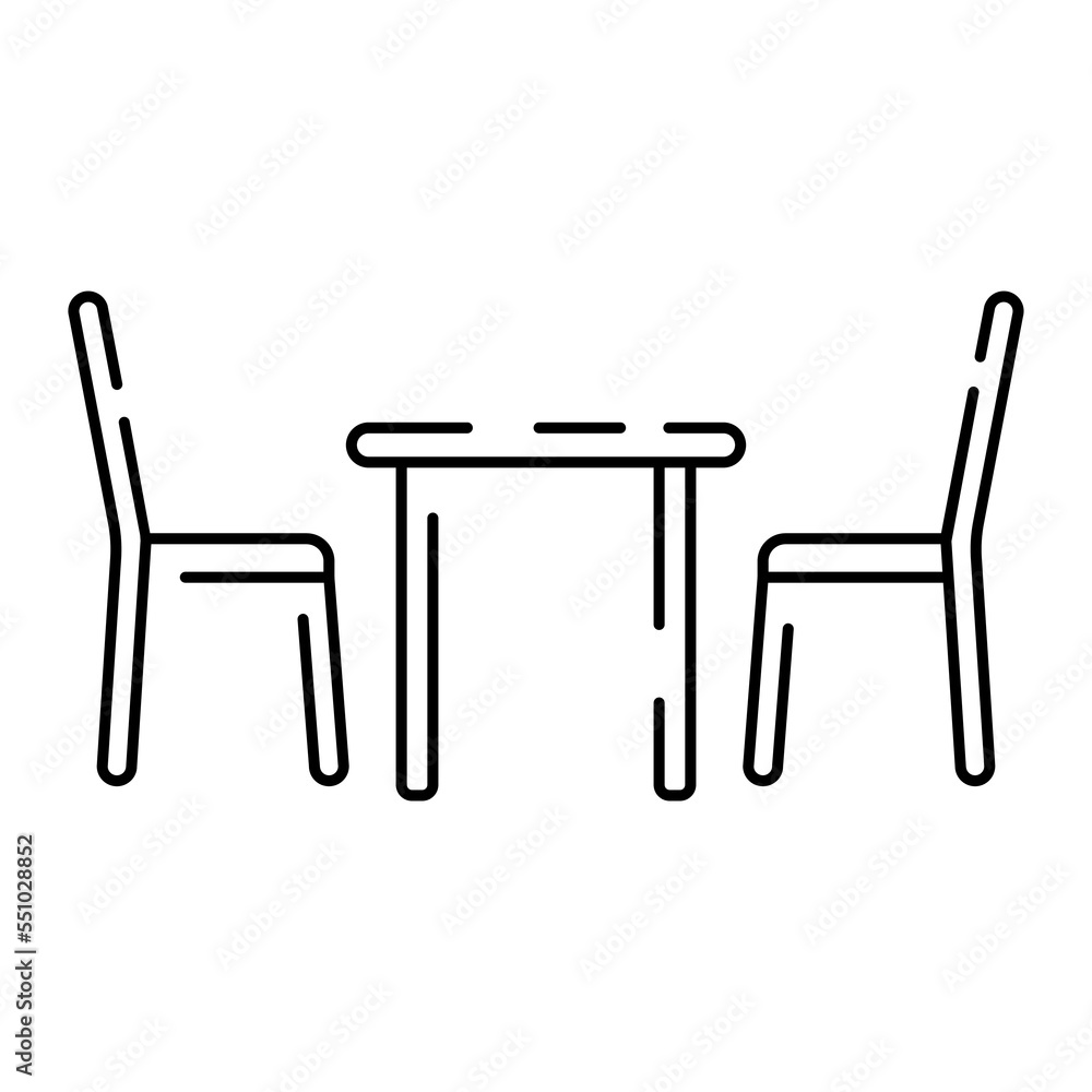 Simple furniture Vector Line Icons. Home design interior. Vector table and chair Simple furniture Vector Line Icons. Home design interior. Vector table and chair