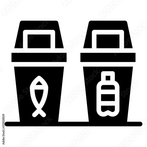 trash waste separation food bottle icon