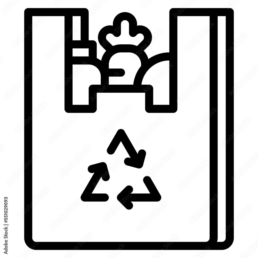 recycle plastic bag food ecology icon recycle plastic bag food ecology icon