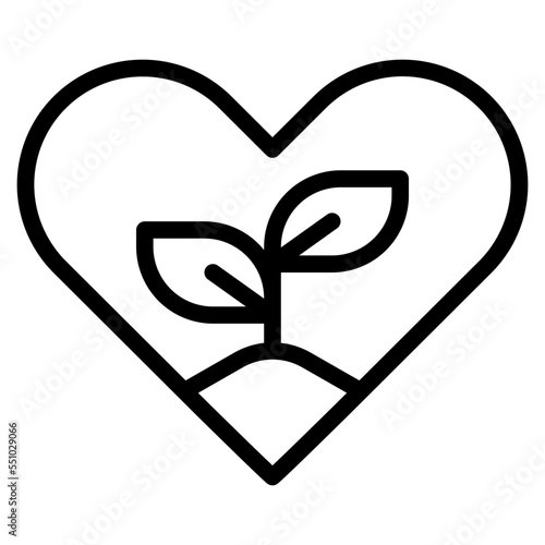 heart plant love conserve ecology icon