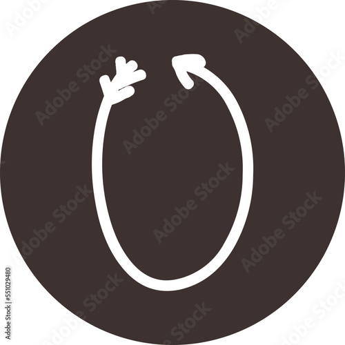 Arrow direction alphabet flat 0 numeric letters